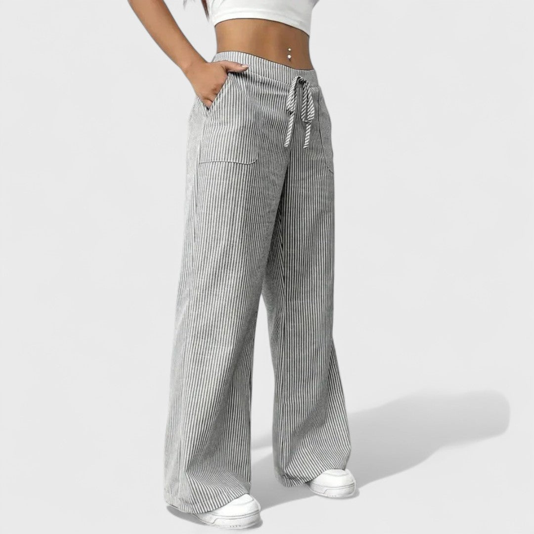 Dominique - Pohodlné Široké Kalhoty