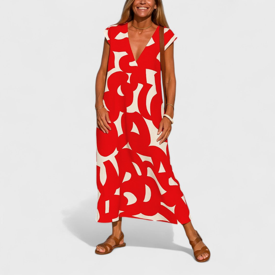 Zita - Plynulé Šaty s V-výstřihem