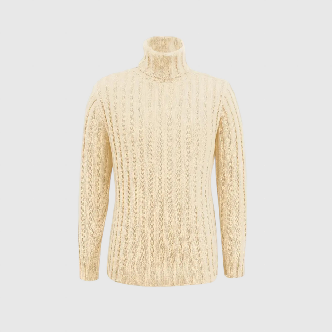 Lysander - Pletený svetr z vlněné směsi s rolákem