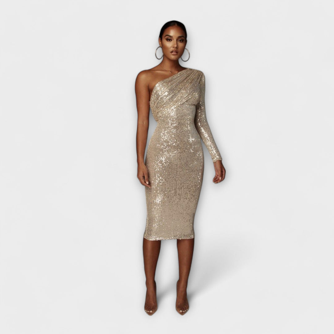 Margely - Večerní šaty s překládaným dekoltem