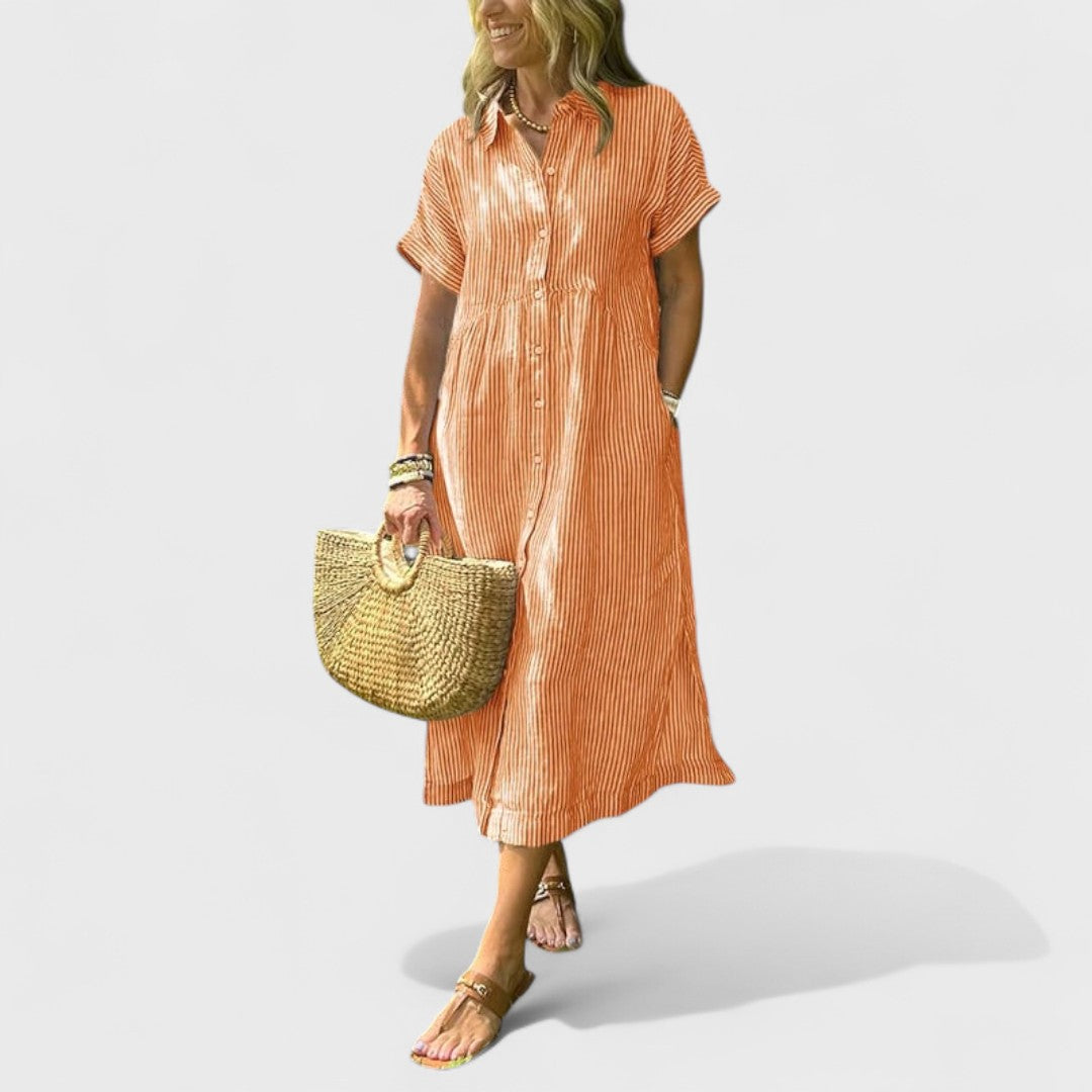 Angela - Vzdušné Pruhované Šaty