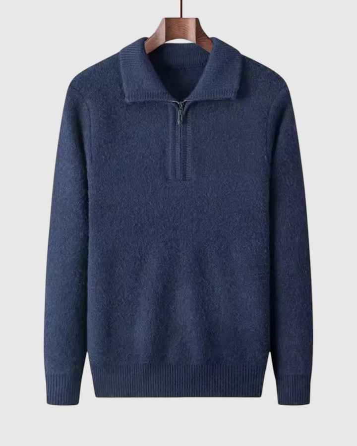 Libuše- Kašmírový svetr s čtvrtovým zipem Gstaad