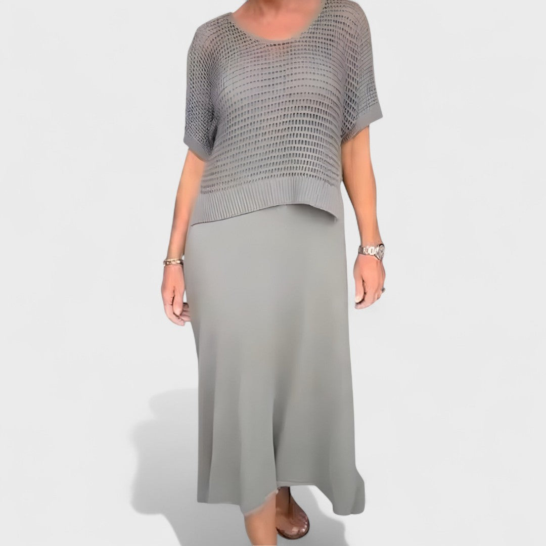 Claudia - Letní Šaty s Pleteným Topem