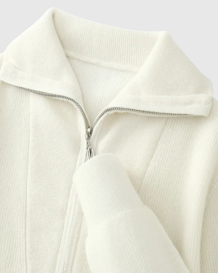 Libuše- Camisola Portofino z kašmíru s polovičním zipem