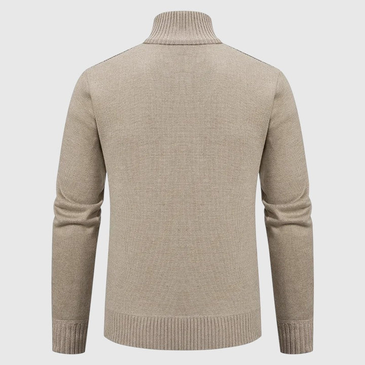 Jakub – Pletený svetr na zip s vysokým límcem