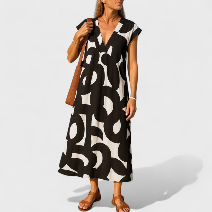 Zita - Plynulé Šaty s V-výstřihem