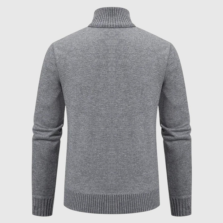 Jakub – Pletený svetr na zip s vysokým límcem