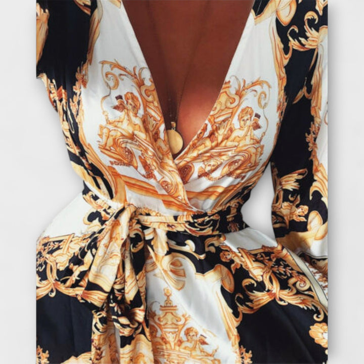 Zavinovací šaty - Boho dámské šaty s rozparkem