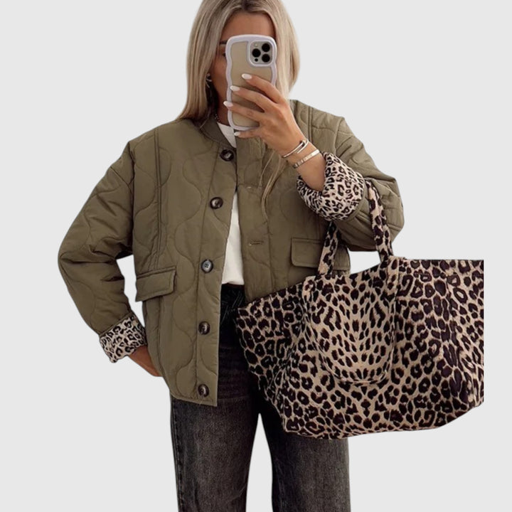 Noémie - Elegantní bunda s leopardími detaily