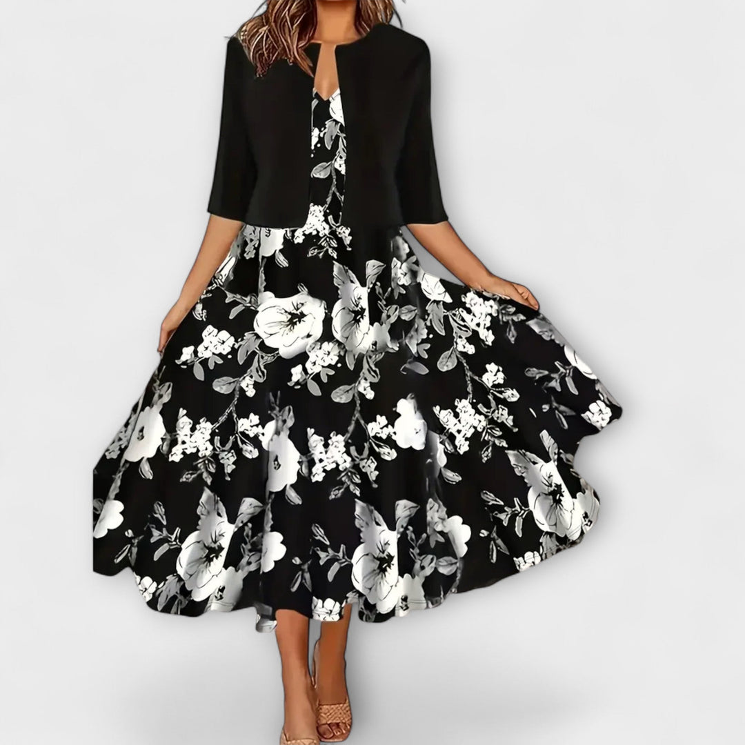 Elegantní midi letní šaty pro ženy s blazerem