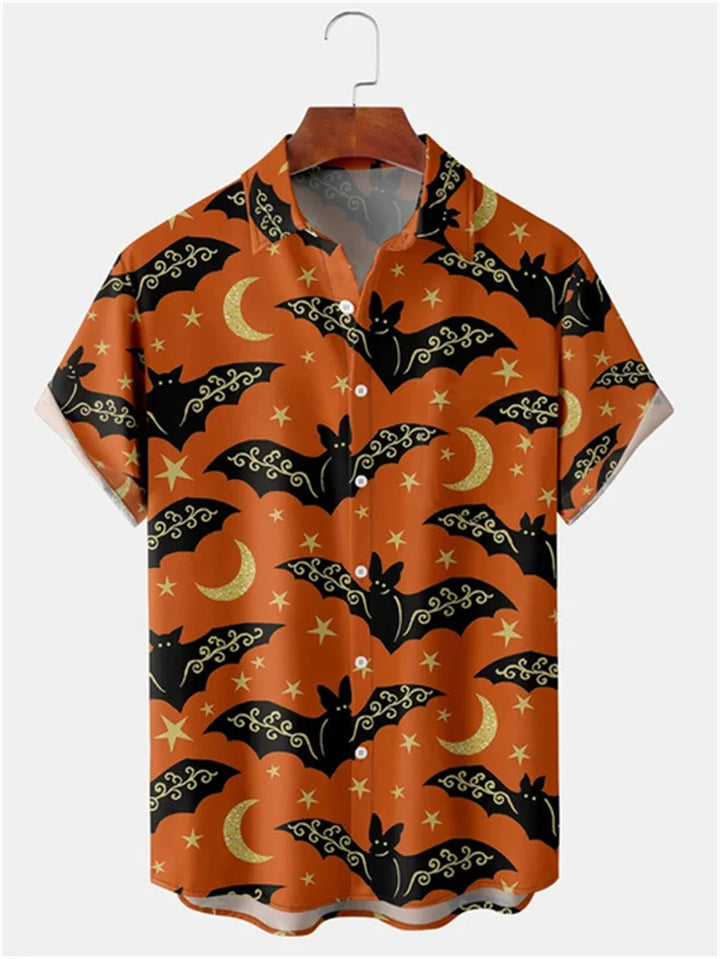Vintage Pánská Košile Halloween Dýňová Hlava 3D Tisk Pánské Oblečení Léto Casual Hawaii Pláž Hawaiian Harajuku Prázdninová Košile