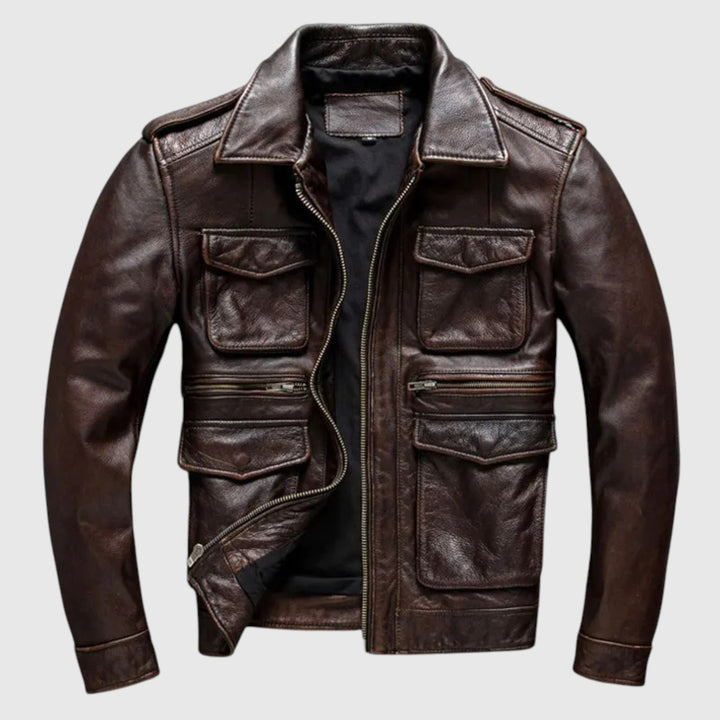 Todor - Kožená bunda s kapsami