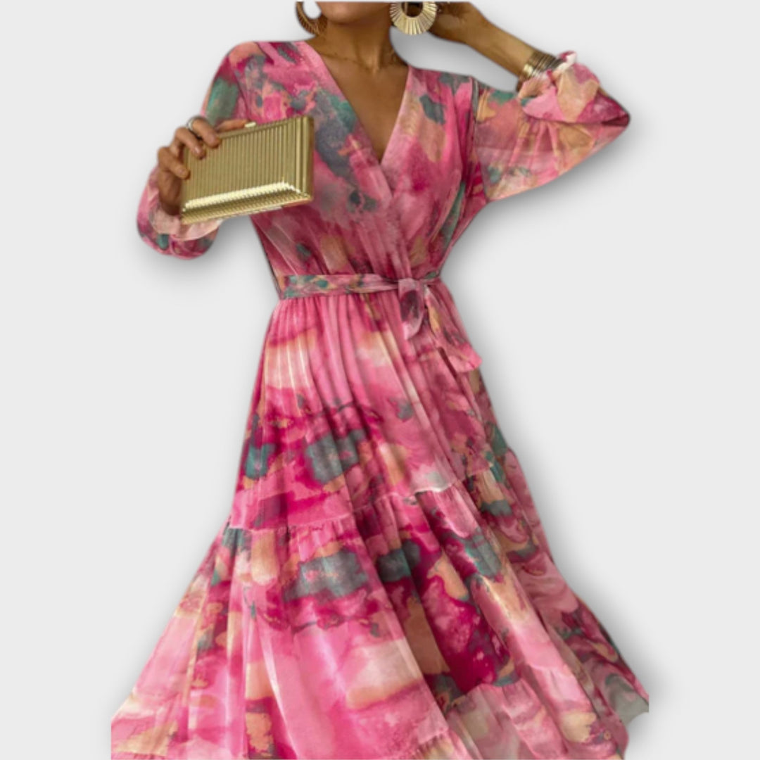 Evelyn - Aquarelle Dream Maxi Šaty