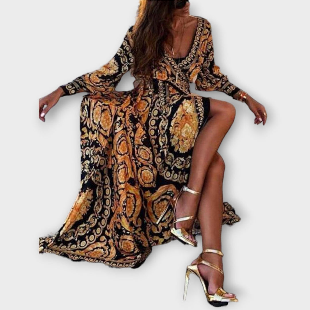 Zavinovací šaty - Boho dámské šaty s rozparkem