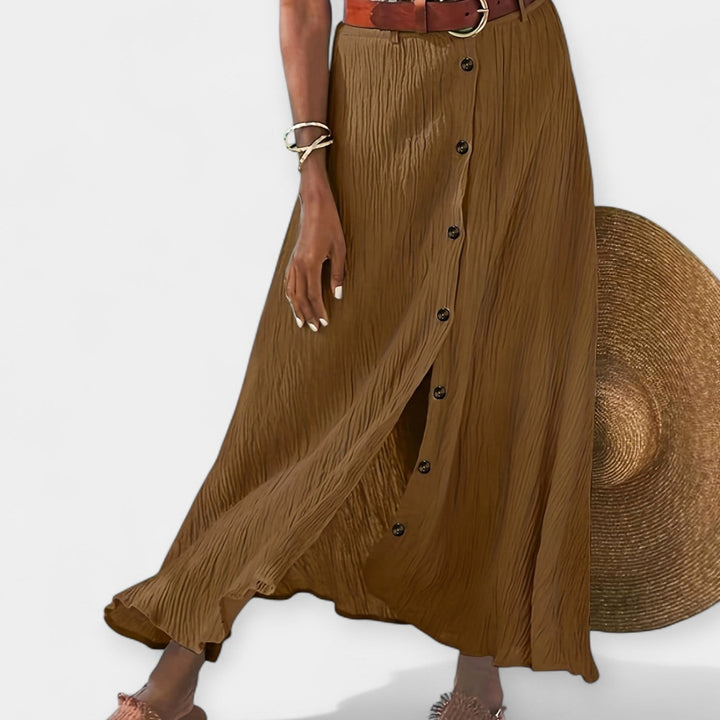 Poloprůhledná midi sukně s rozparkem