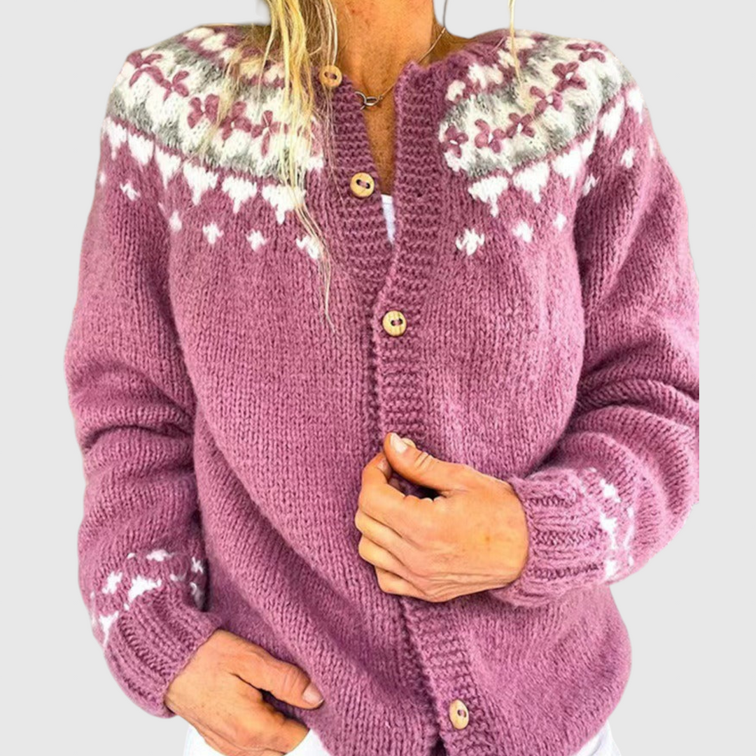 Maya - Vintage islandský vlněný kardigan