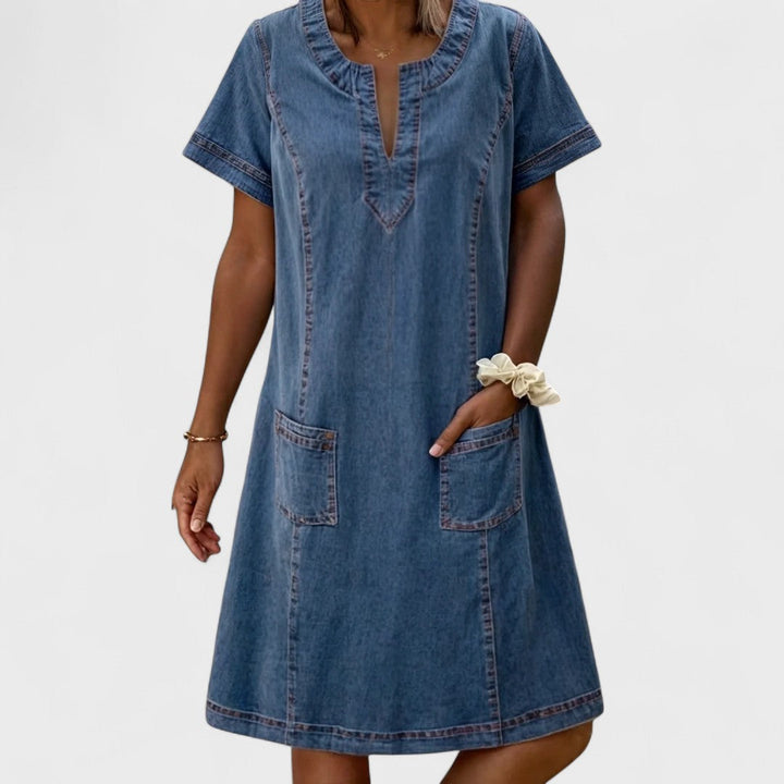 Helga - Měkké Denim Šaty