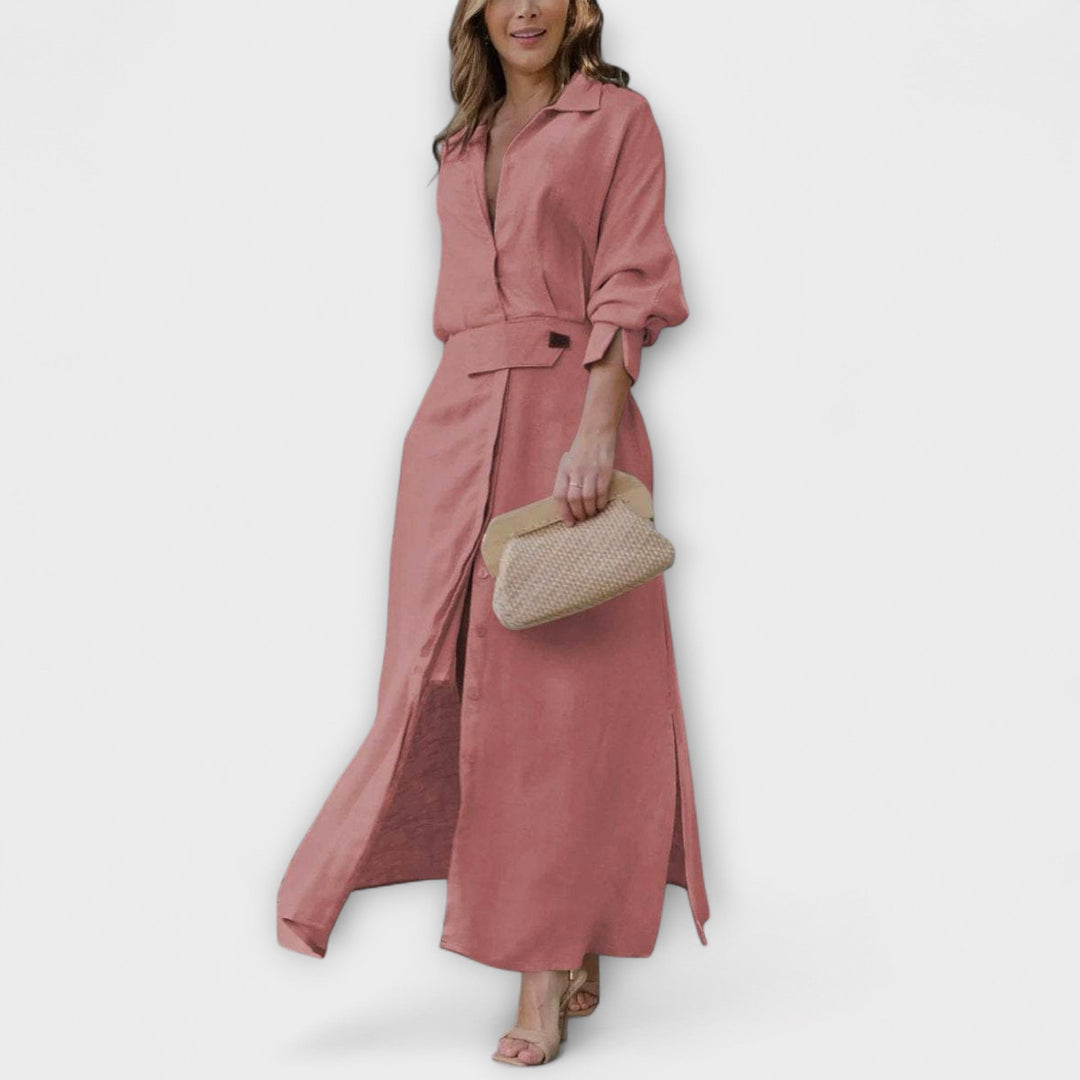 Jeanette - Maxi šaty s V-výstřihem