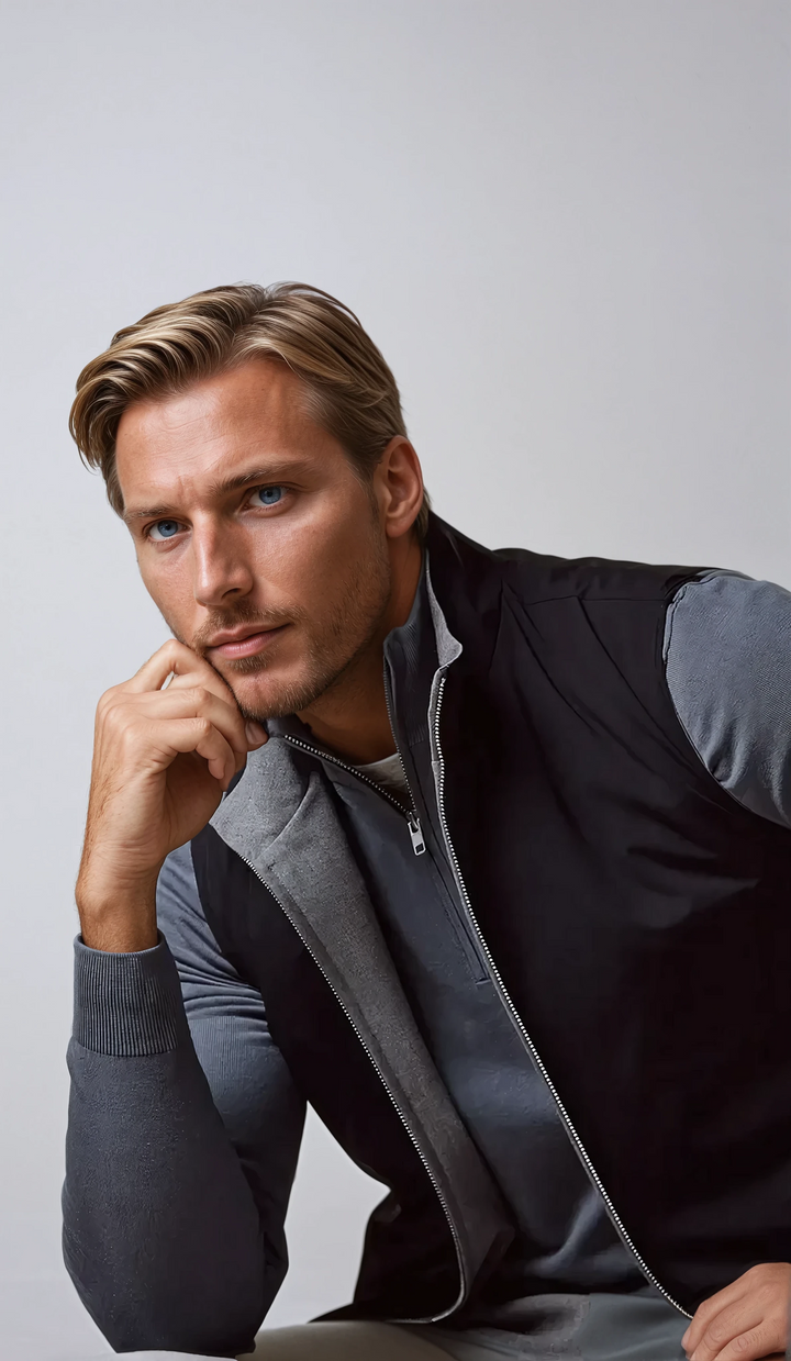 Oboustranný městský bodywarmer - Černý