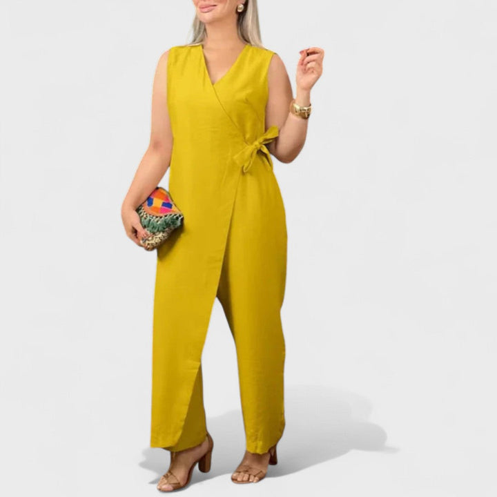 Milena - Elegantní overal s V-výstřihem