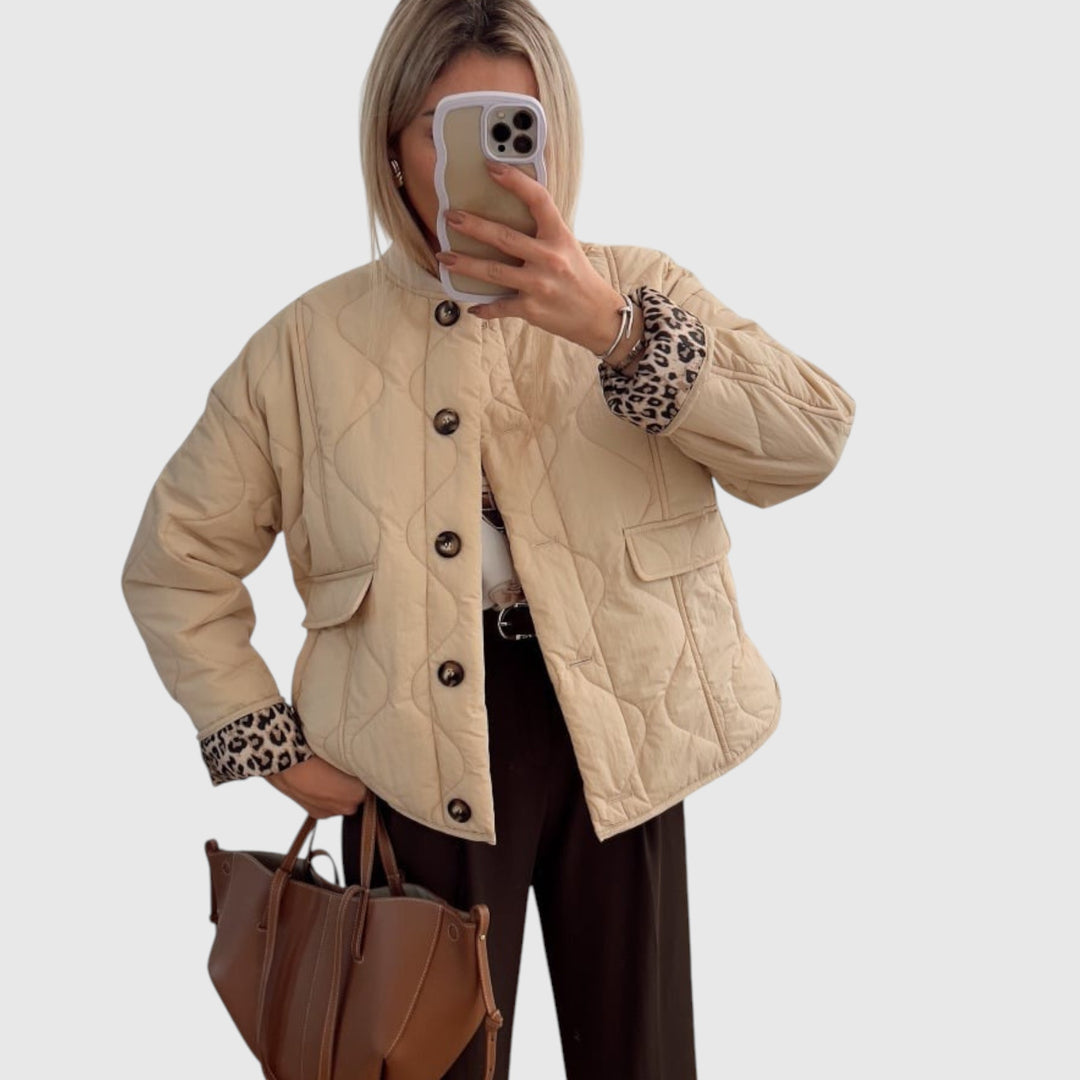 Noémie - Elegantní bunda s leopardími detaily
