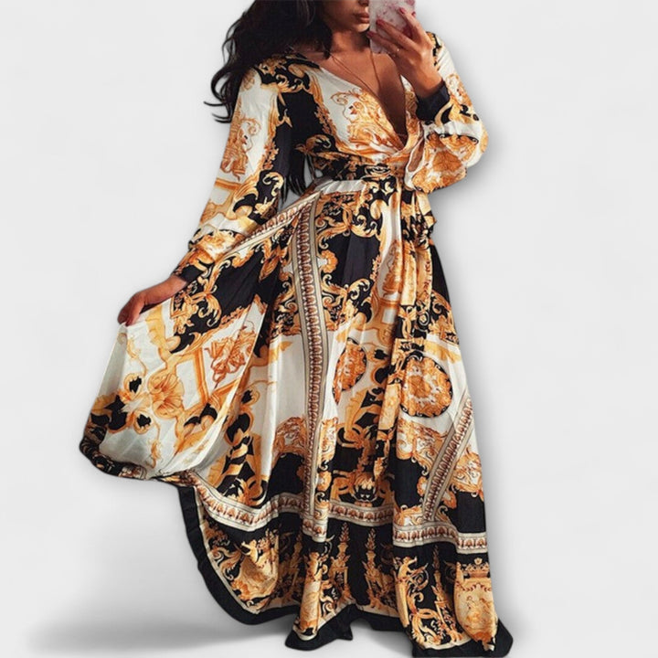 Zavinovací šaty - Boho dámské šaty s rozparkem