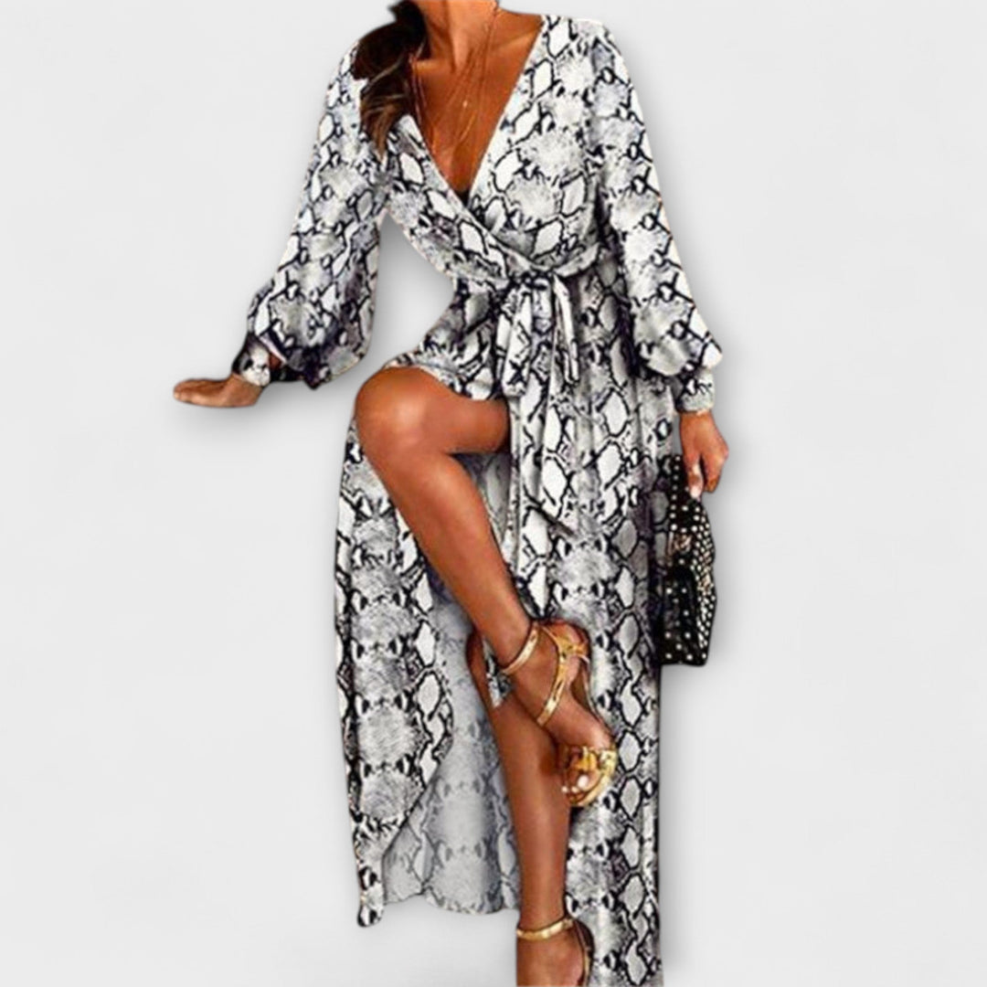 Zavinovací šaty - Boho dámské šaty s rozparkem