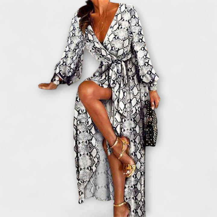 Zavinovací šaty - Boho dámské šaty s rozparkem