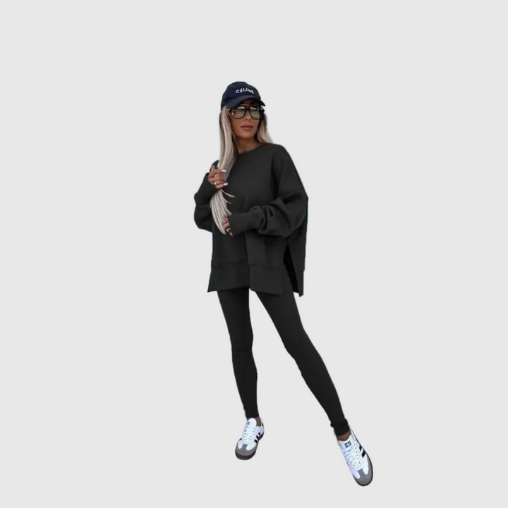 YACHI - Sada volného svetru s dlouhým rukávem a kalhot