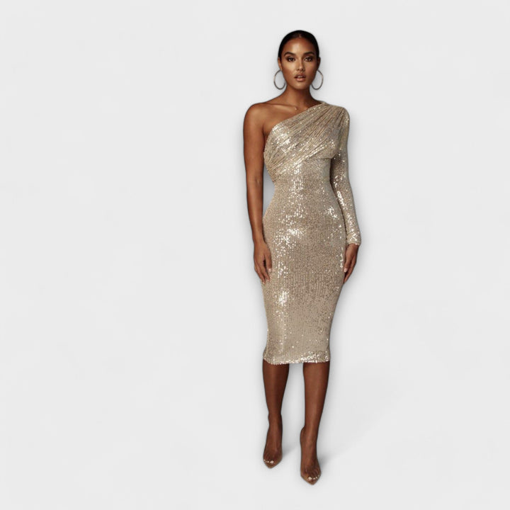 Margely - Večerní šaty s překládaným dekoltem