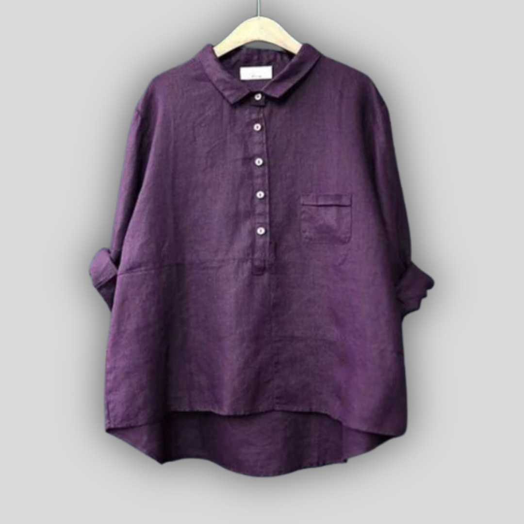 Lněná Blůza Zelená Jednoduchost