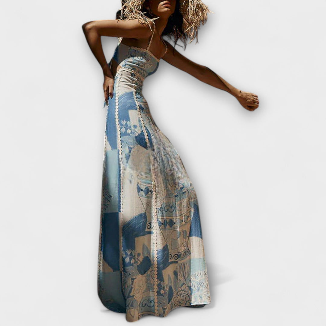 Terazza Ric Rac - Slip Flared Lněné Maxikabát