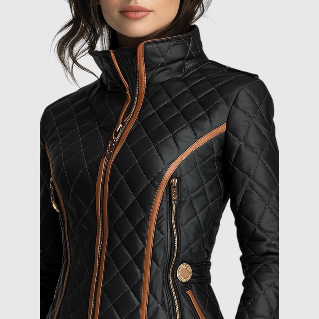 Clara - Stylová bunda s prošíváním a staženým pasem