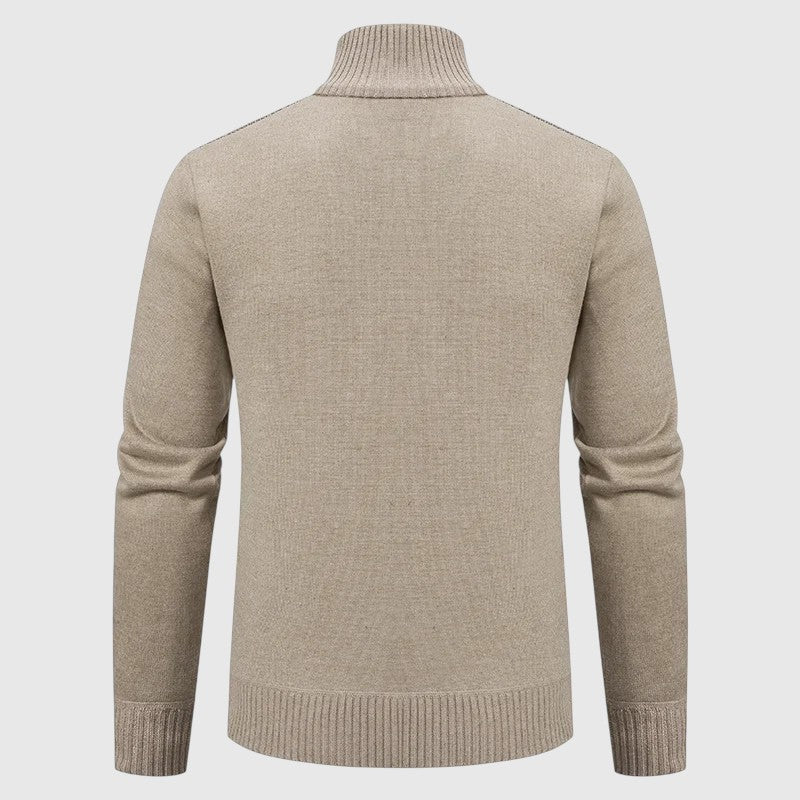 Jakub – Pletený svetr na zip s vysokým límcem