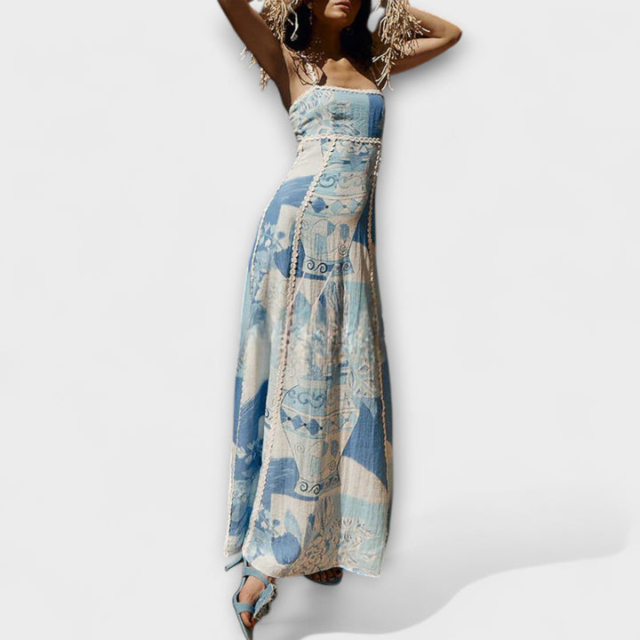 Terazza Ric Rac - Slip Flared Lněné Maxikabát