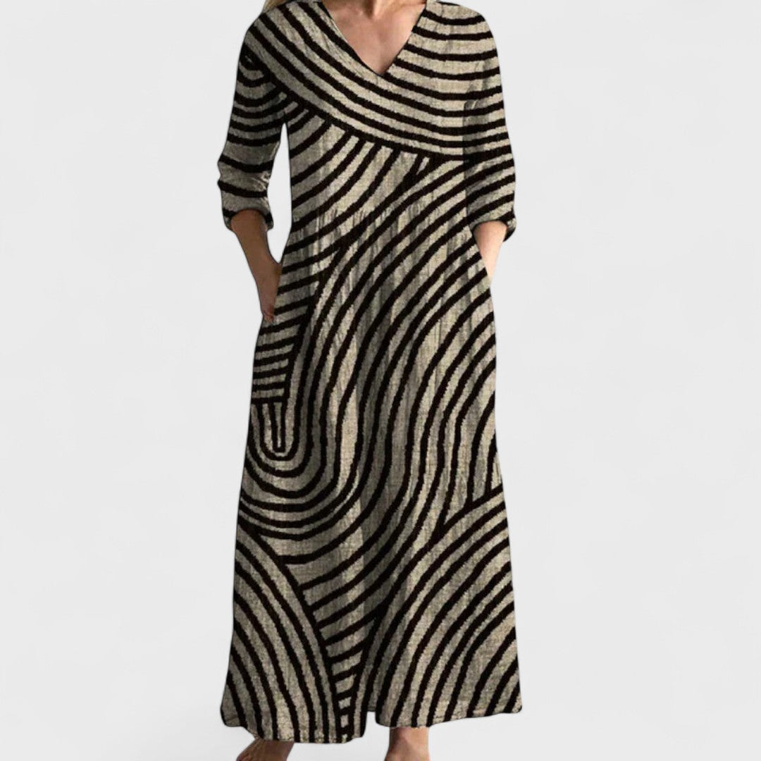 Cecílie - Vintage Pruhované Šaty