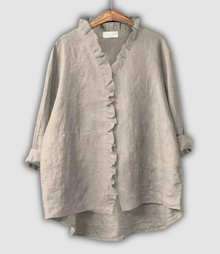 Lněná Hnědá Blůza Klid