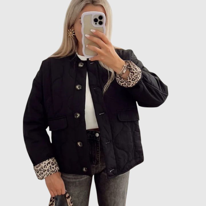Noémie - Elegantní bunda s leopardími detaily