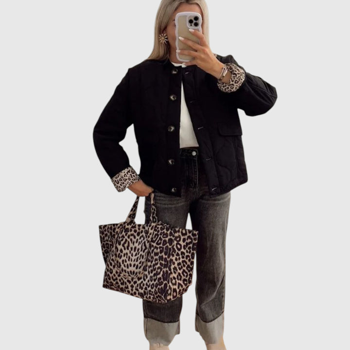 Noémie - Elegantní bunda s leopardími detaily