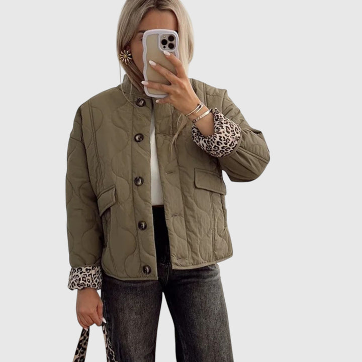 Noémie - Elegantní bunda s leopardími detaily