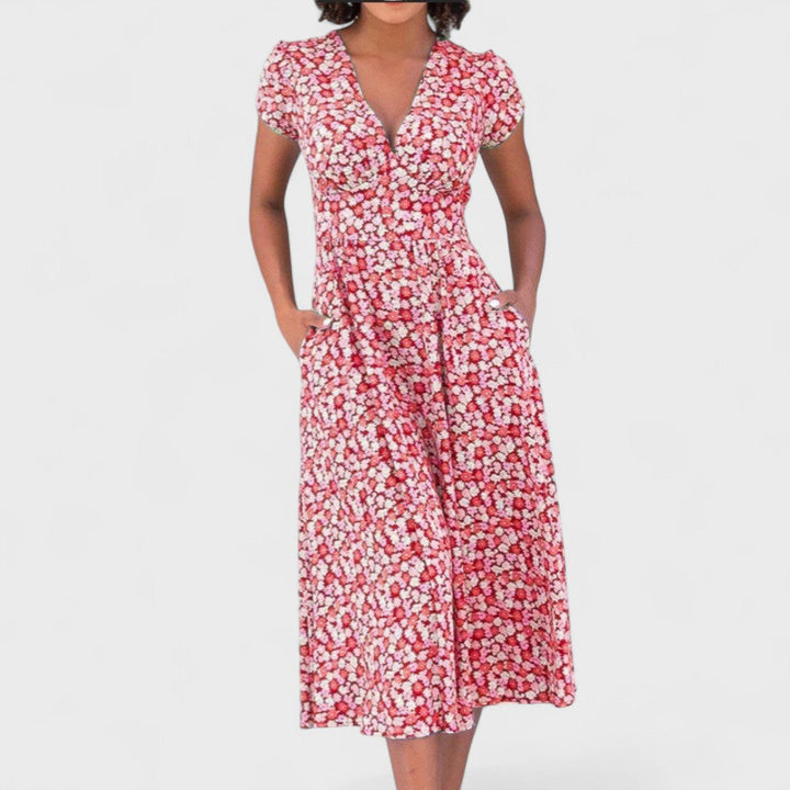 Milada - Květinové Midi Šaty