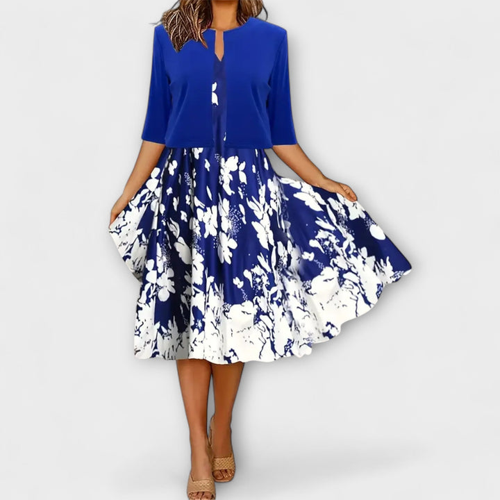 Elegantní midi letní šaty pro ženy s blazerem