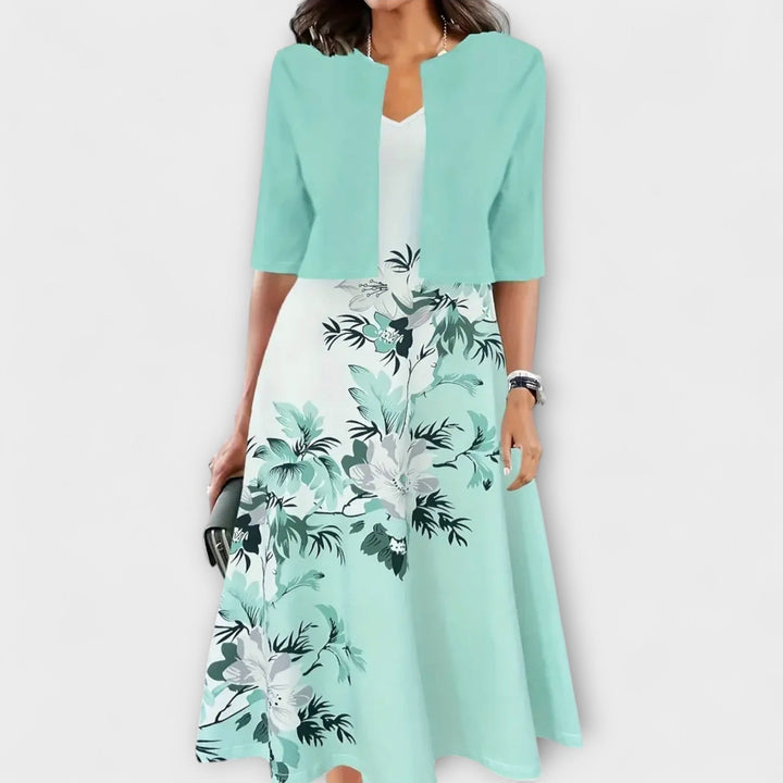 Elegantní midi letní šaty pro ženy s blazerem