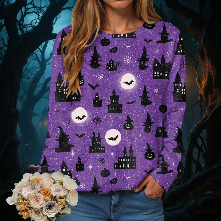 Dámské mikiny Halloween kulatý výstřih podzimní dámské oblečení oranžový vzor 3D tisk populární festivalové svetry