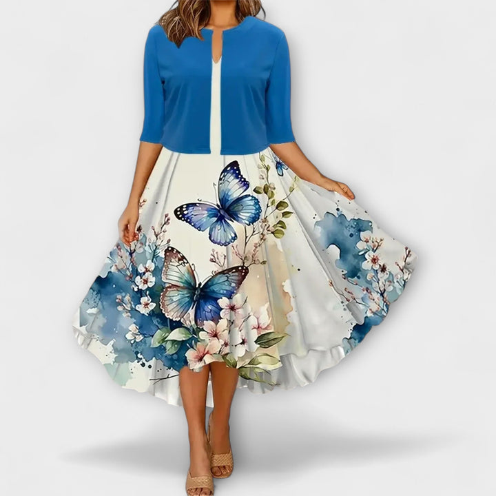 Elegantní midi letní šaty pro ženy s blazerem