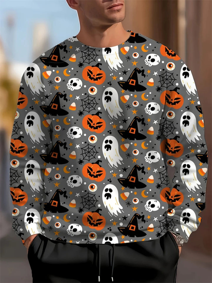 Módní dýňový netopýří vzor Halloween ošklivý svetr trendy podzim dlouhý rukáv 3D tištěné mikiny cool sváteční oblečení svetry