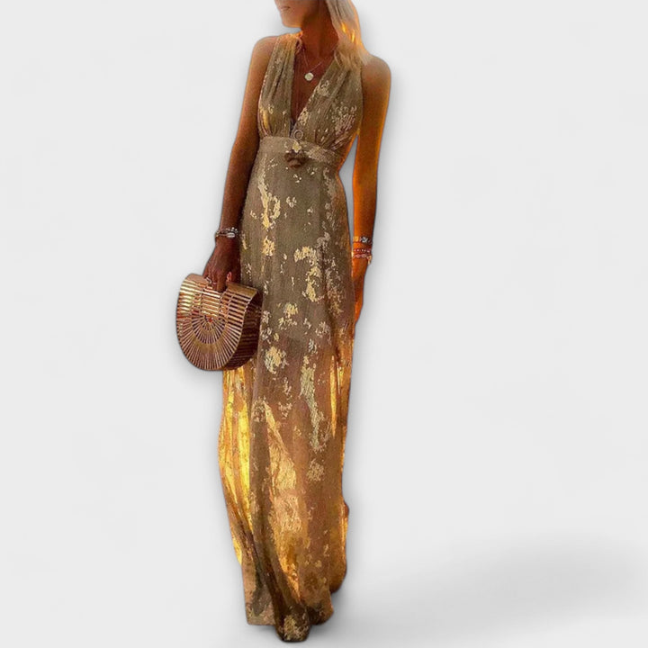 Plyšové šaty s V-výstřihem a detaily z flitrů