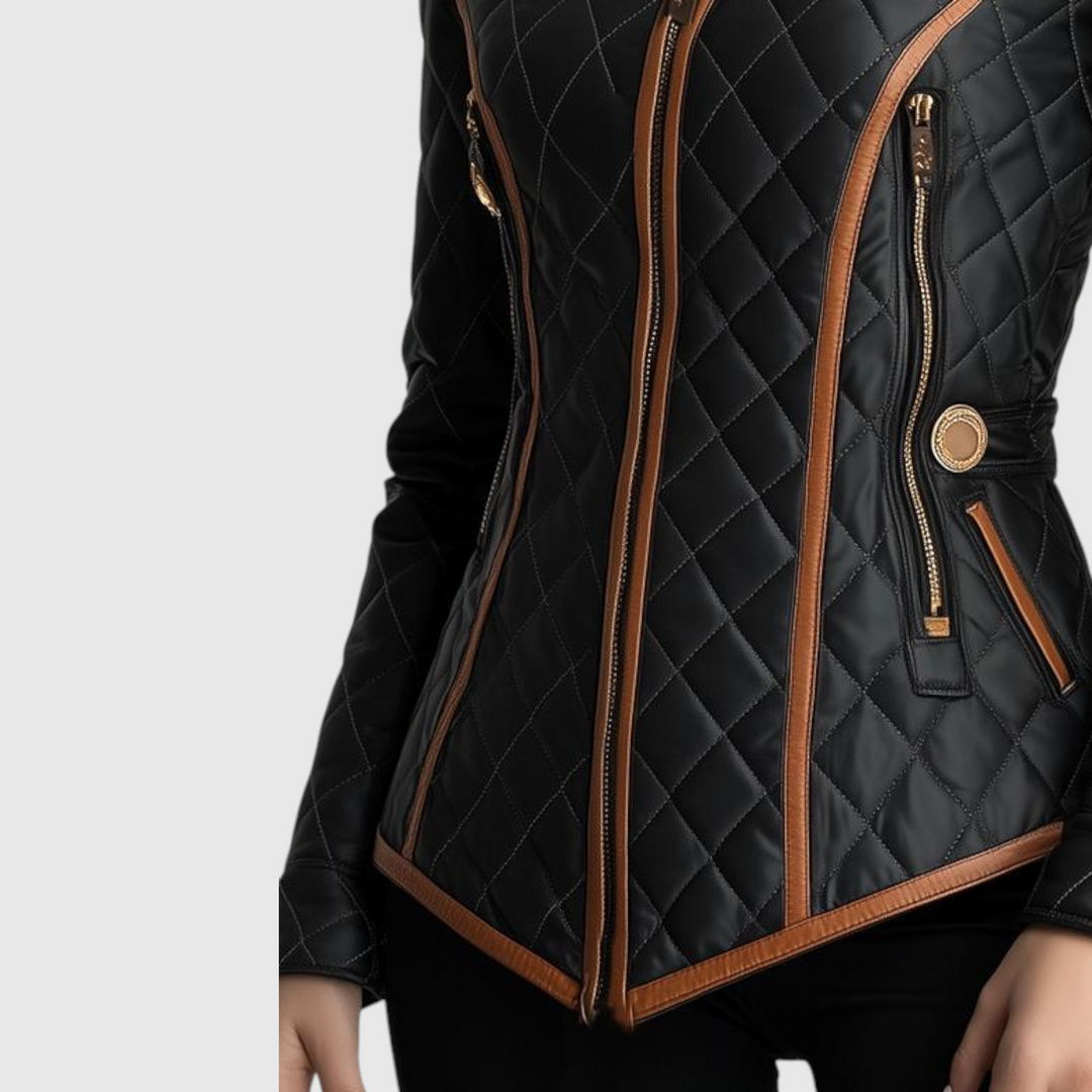 Clara - Stylová bunda s prošíváním a staženým pasem