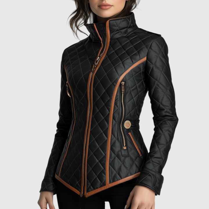 Clara - Stylová bunda s prošíváním a staženým pasem