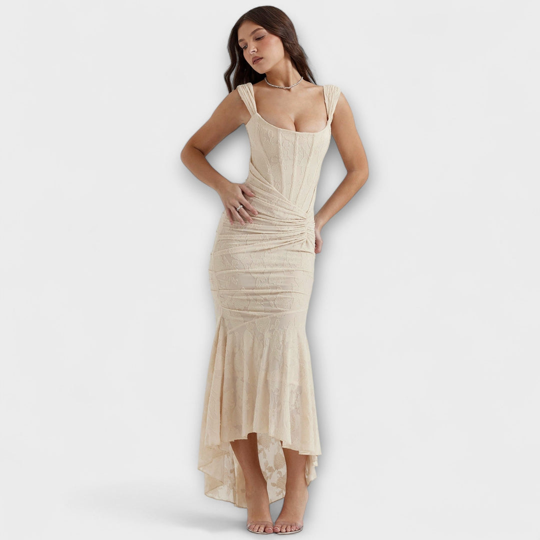 Renske - Dlouhé šaty s elegantním a rafinovaným korzetem